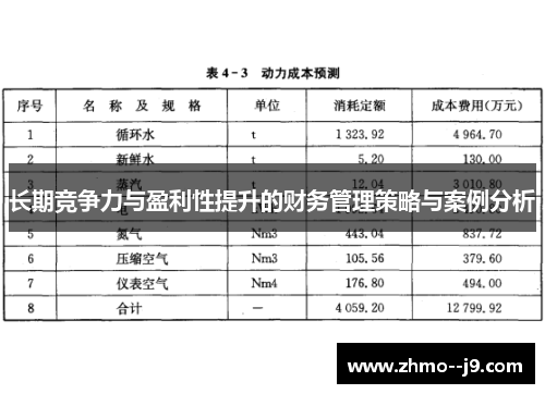 长期竞争力与盈利性提升的财务管理策略与案例分析